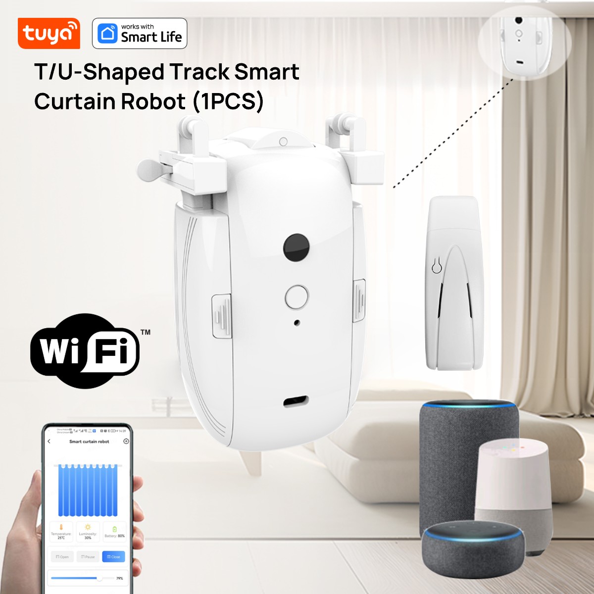 Smart Home Nest - Tuya Akıllı WiFi Perde Robotu (Hub'lı