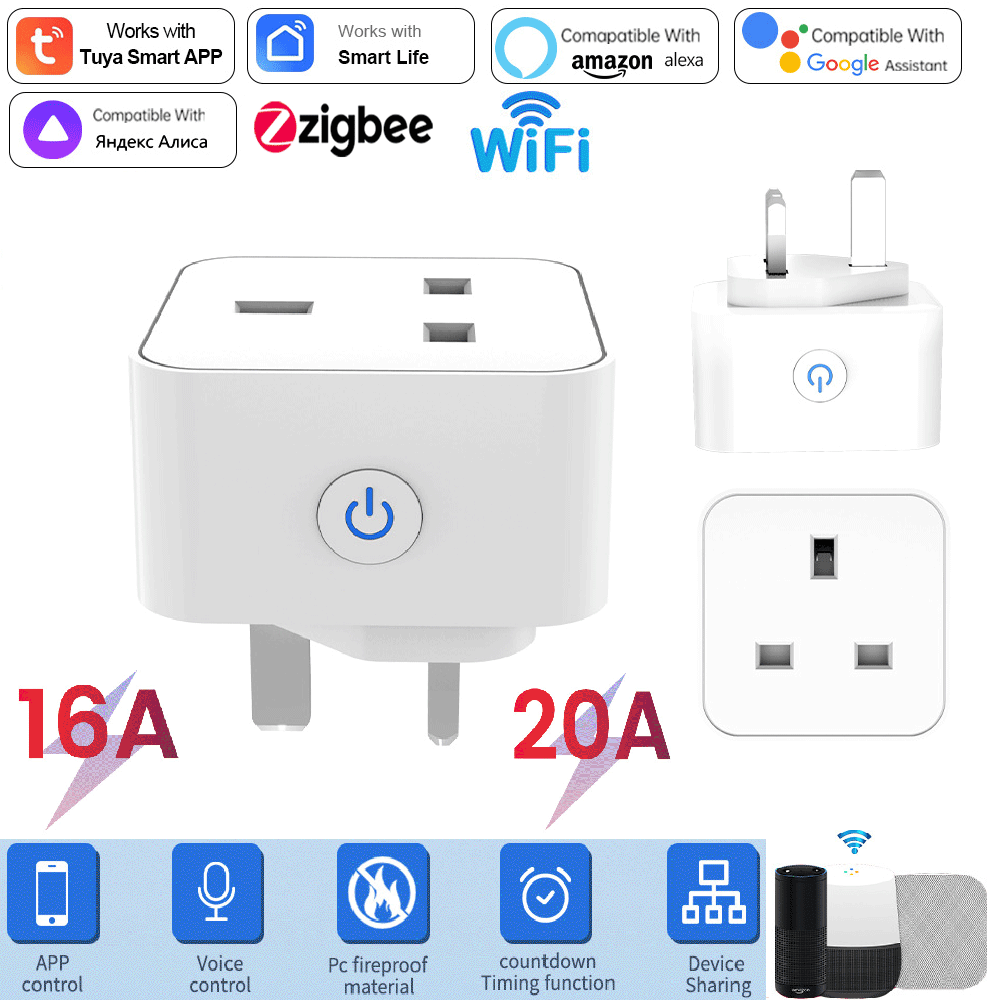 Smart Home Nest - Tuya Akıllı Priz 16A/20A WiFi veya