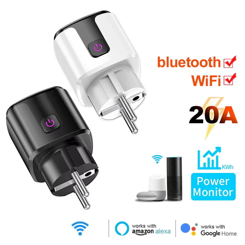 Smart Home Nest - Akıllı 20A AB Fişi WiFi+Bluetooth Soketi,