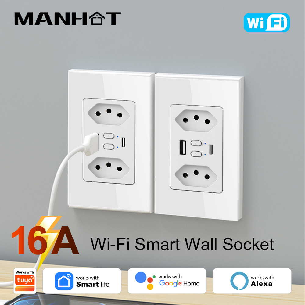 Smart Home Nest - MANHOT Wifi Akıllı Brezilya Priz Anahtarı,